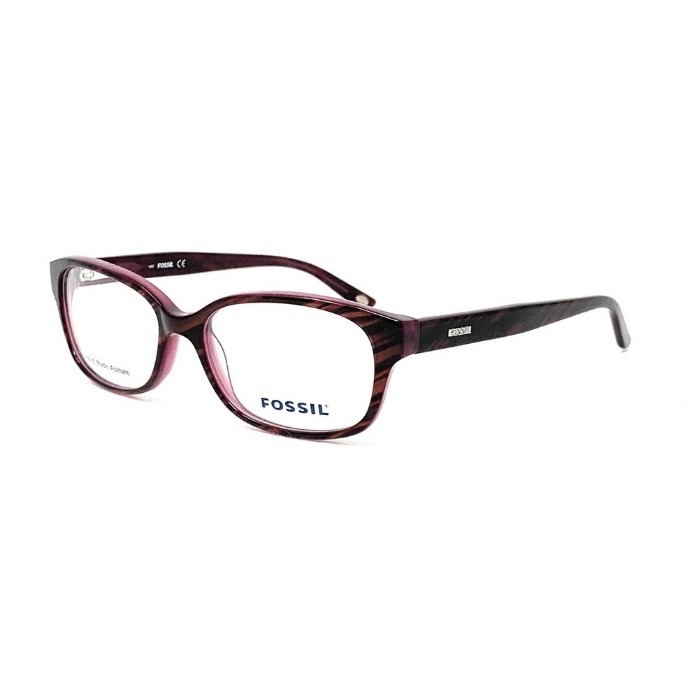 FOSSIL Tarik 0JAM Dark Horn Violet Purple Womens Oval Eyeglasses 53mm